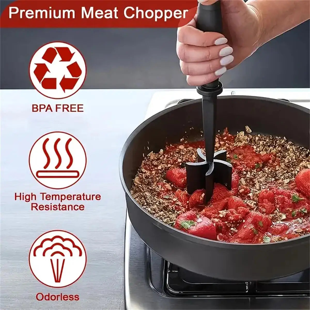 Heat-resistant Handheld Meat Shredder & Smasher Tool