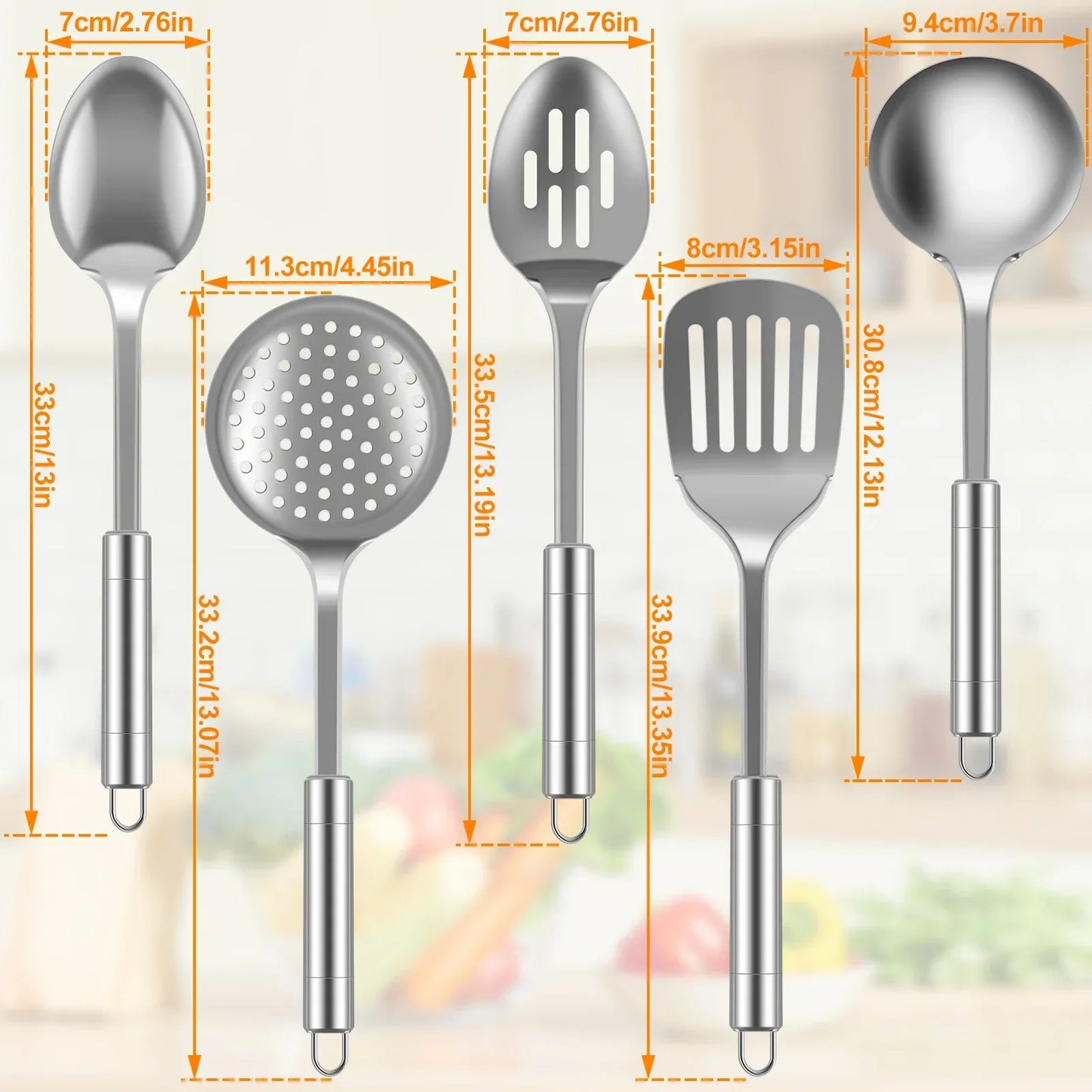 5-piece Stainless-steel Durable Utensils Set