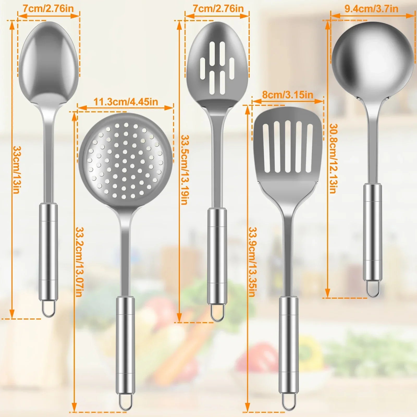 5-piece Stainless-steel Durable Utensils Set