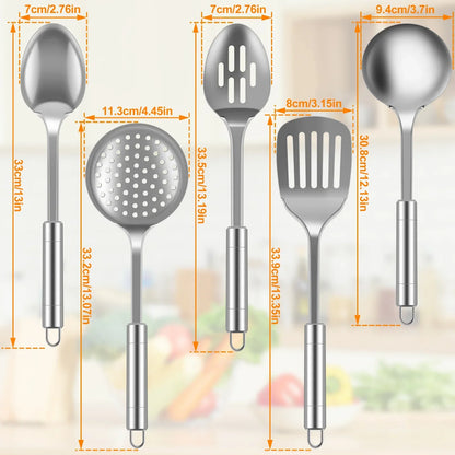 5-piece Stainless-steel Durable Utensils Set